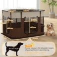 Foldable Dog Pen Portable Indoor/Outdoor – Brown, cream white and black