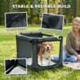 Folding Fabric Dog Travel Crate with Cushion – Army Green, 76cm