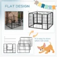 Four-Panel Metal Pet Playpen – Grey, 82cm