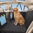 Dog Car Seat Hammock Cover with Mesh Window – Blue, 148cm