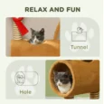 Deer-Style Cat Tower with Tunnel and Jute Posts – Brown, 98cm