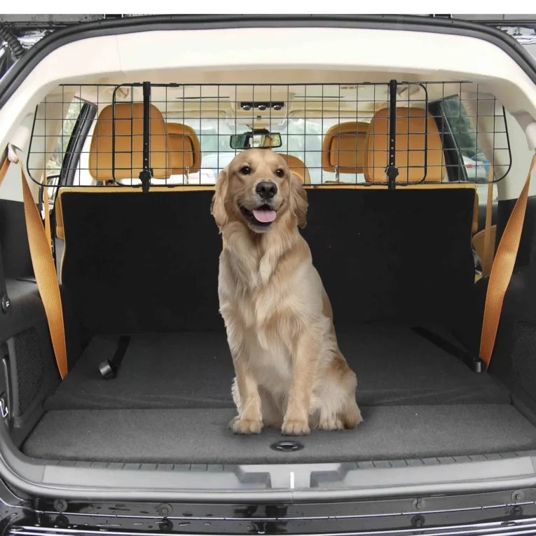 Adjustable Car Dog Barrier – Black, 91–152cm