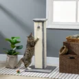 Tall Sisal Cat Scratching Column with Toy – Grey, 81cm