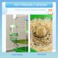 Hamster Cage with Water Bottle and Ramps – Green and white