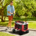 Two-in-One Pet Stroller with Detachable Carrier – Red
