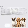 Dog Nappies Male L 62-80cm Waist – White