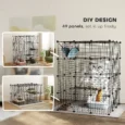 Modular Indoor Cat Enclosure with Ramps and Hammock – Black