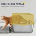 High-Sided Steel Litter Tray with Scoop and Mat – Grey, 60cm