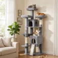 Tall Cat Tower with Three Beds and Two Dens – Dark Grey, 184cm
