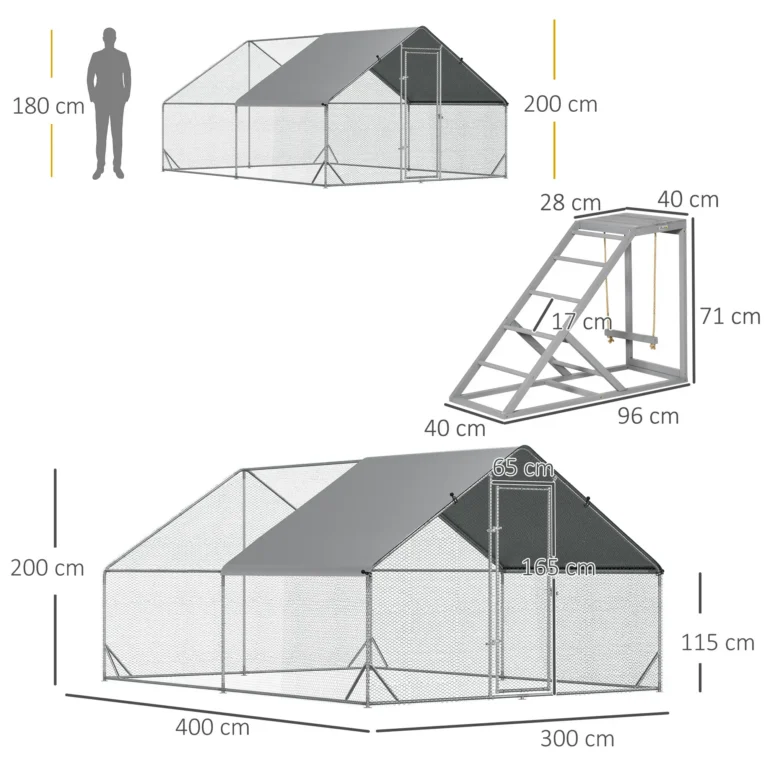 Chicken Run with Activity Shelf – 3 × 4m Chicken Run with Activity Shelf – 3 × 4m