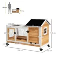 Wheeled Rabbit Resting Hutch with Run – Yellow
