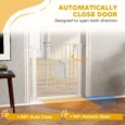 Pet Safety Gate Pressure Fit with Cat Flap – White