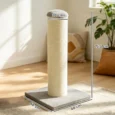 Wide-Base Sisal Cat Scratching Post – Light Grey, 75.5cm