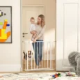 Pressure-Fit Pet Gate with Two-Way Door – White, 76–81cm