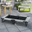 Folding Raised Dog Bed – Light Grey, 107cm