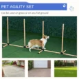 Six-Pole Dog Agility Weave Set with Whistle and Bag – Orange and White