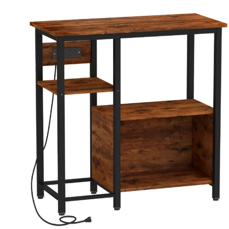 Aquarium Stand with Storage and Power Outlets &ndash; Tiger Wood Effect