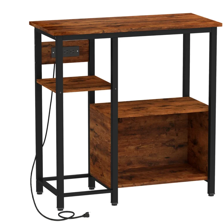 Aquarium Stand with Storage and Power Outlets – Tiger Wood Effect