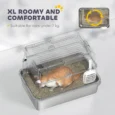 XL Steel Cat Litter Box with Front and Top Access – Light Grey