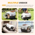 Hard-Shell Pet Carrier with Steel Door – Cream and Black, 49cm