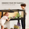 Wooden Tortoise House with Shelf and Lamp Holder – Yellow, Black