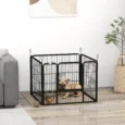 Four-Panel Metal Pet Playpen – Grey, 82cm