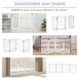 Four-Panel Freestanding Wooden Pet Gate – White, 80cm