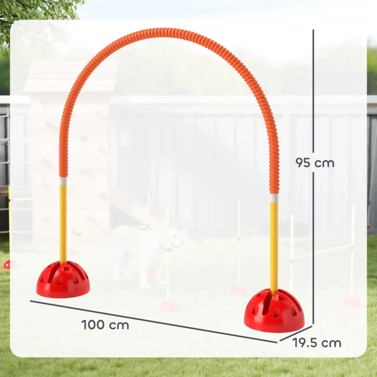 Four-Piece Adjustable Dog Agility Gate Set – Orange