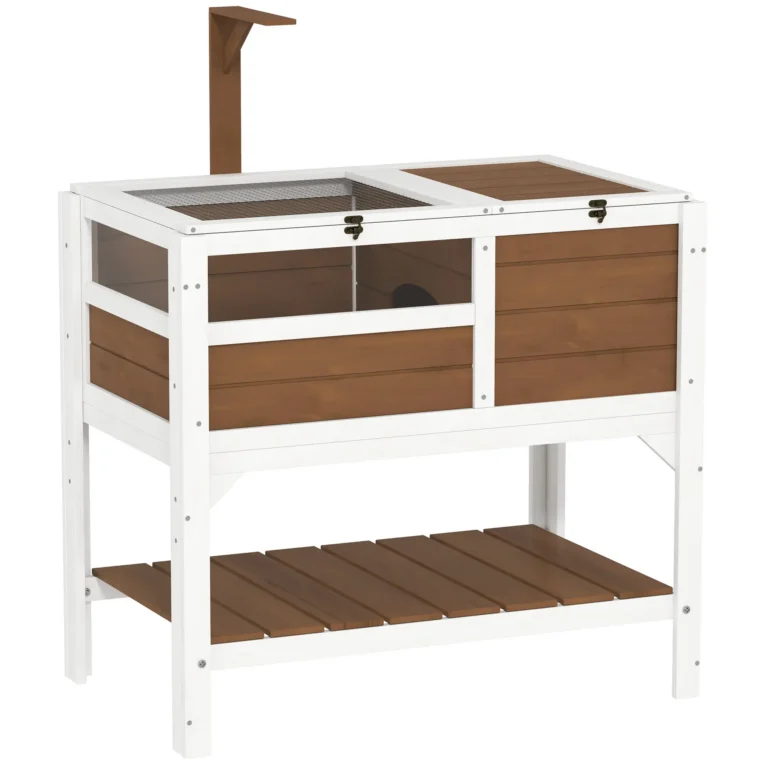 Tortoise House 84 x 51 x 103 cm – Brown and white