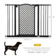 Auto-Close Dog Gate with Two Extensions – Black