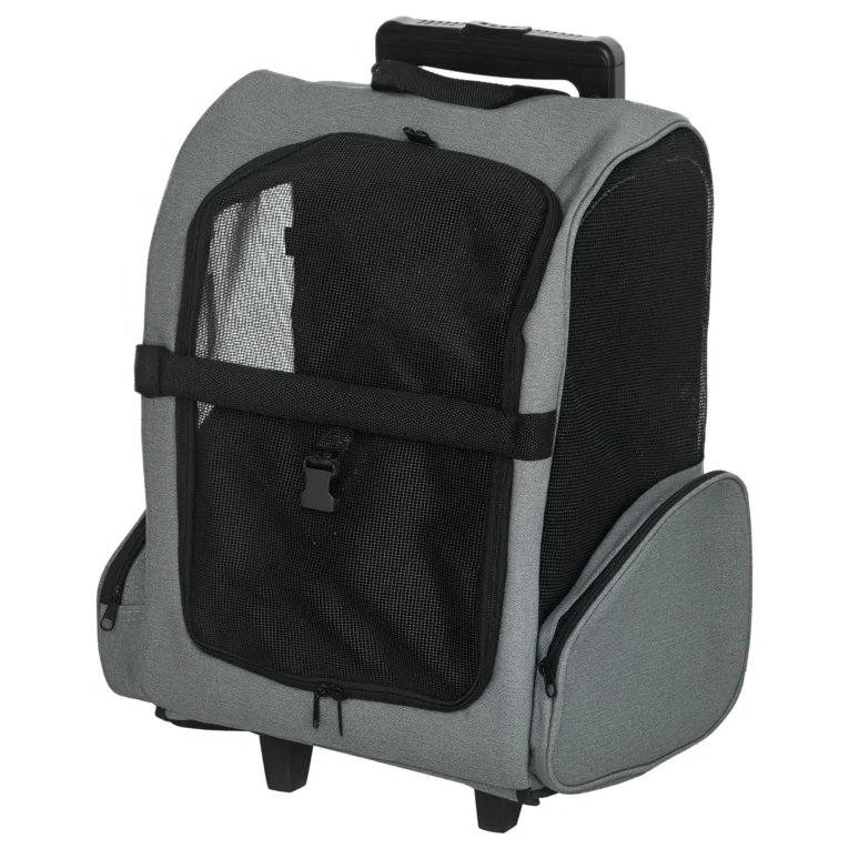 Pet Backpack and Wheeled Trolley Carrier – Grey, Under 4kg