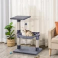 Cat Tower with Hammock and Top Perch – Grey, 70cm