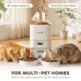 Automatic Cat Feeder Stainless Steel Bowls Pet Food – White, Black Transparent