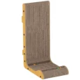 Wall-Mounted Cardboard Cat Scratcher with Ball Track – Brown