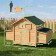 Wooden Hen House with Nesting Box – Yellow and Green