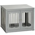 Three-Door Furniture Dog Crate – Grey, 80.5cm
