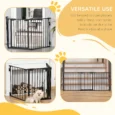 Metal Pet Safety Gate 3 Panels Room Divider – Black