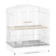 White Bird Cage with Perches, Feeders and Swing – 59cm