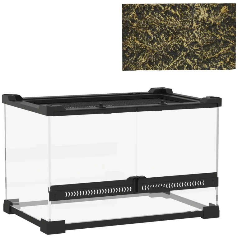 Reptile Glass Terrarium with Lock 30x20x20cm – Black