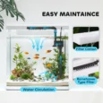 13L Glass Aquarium with Filter and LED Light – White