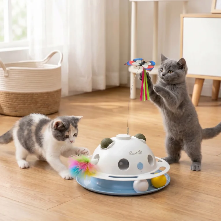 Interactive Cat Toy with Butterfly and Feather Features