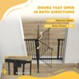 Adjustable Dog Gate – Black, 78cm High, 74–80 or 87–94cm