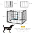 Four-Panel Metal Pet Playpen – Grey, 82cm