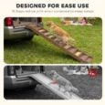 Folding Dog Access Ramp with Grip Strips – Brown, 154cm