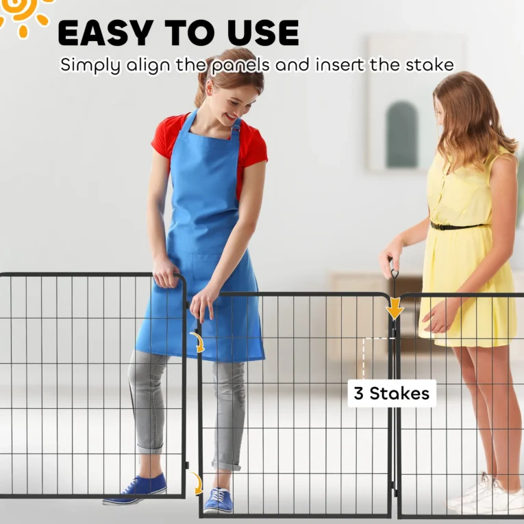 Dog Playpen Extension Panels – Two-Pack, Black, 80cm High