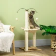 Cat Hammock Tower with Scratching Posts – Beige, 90cm