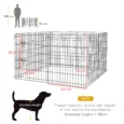 Eight-Panel Metal Dog Playpen with Door – Black