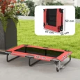 Portable Elevated Dog Bed Mesh Large – Red, Black