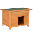 Raised Wooden Dog Kennel with Opening Roof – Yellow and Green, 82cm