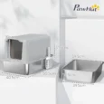 Covered Steel Cat Litter Box with Scoop and Filters – Grey, 60.5cm